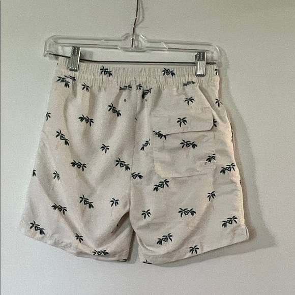 Brooks Cream Palm Print Kids Swim Trunks - Picture 5 of 6